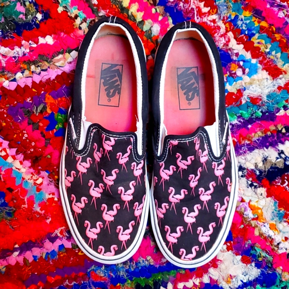 Vans slip-on flamingo print